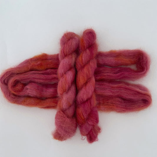 Peaches & raspberries - Mohair soie