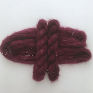 Laine lace mohair soie, coloris "Cabernet" teint à la main